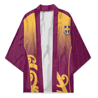 Custom Waiuku College Kimono Maori Koru Pattern LT05 Unisex Maroon - Polynesian Pride