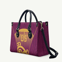 Custom Waiuku College Leather Bag Maori Koru Pattern LT05 Maroon - Polynesian Pride