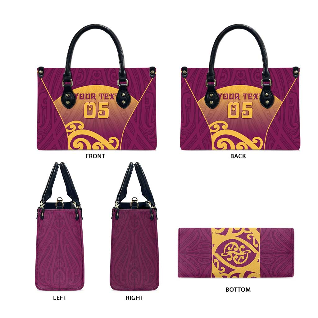 Custom Waiuku College Leather Bag Maori Koru Pattern LT05 - Polynesian Pride
