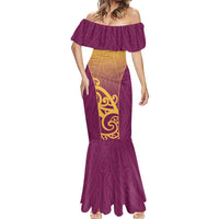 Custom Waiuku College Mermaid Dress Maori Koru Pattern LT05 - Polynesian Pride
