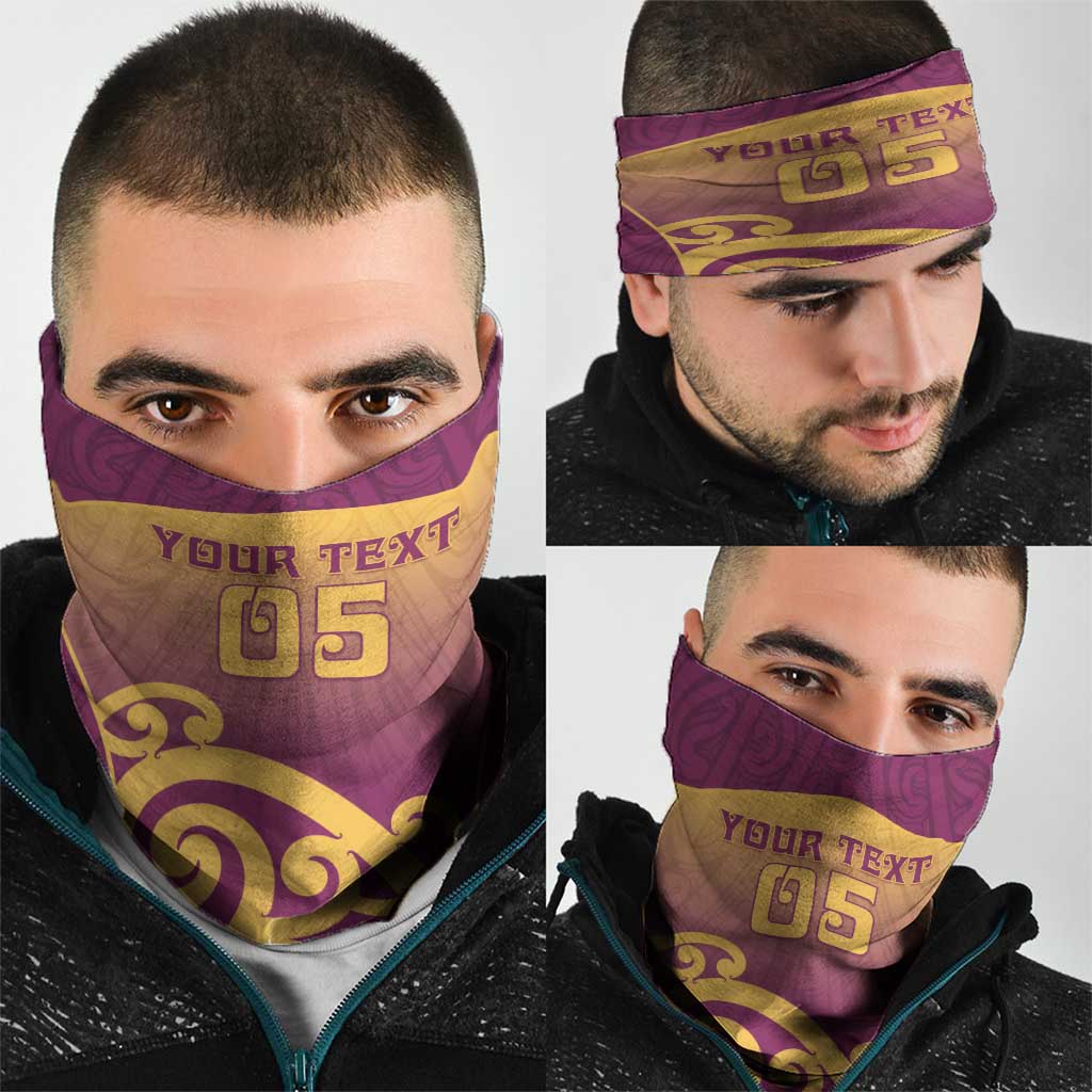 Custom Waiuku College Neck Gaiter Maori Koru Pattern LT05 - Polynesian Pride