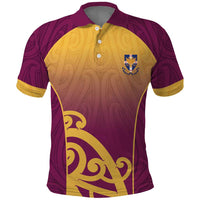 Custom Waiuku College Polo Shirt Maori Koru Pattern LT05 Maroon - Polynesian Pride