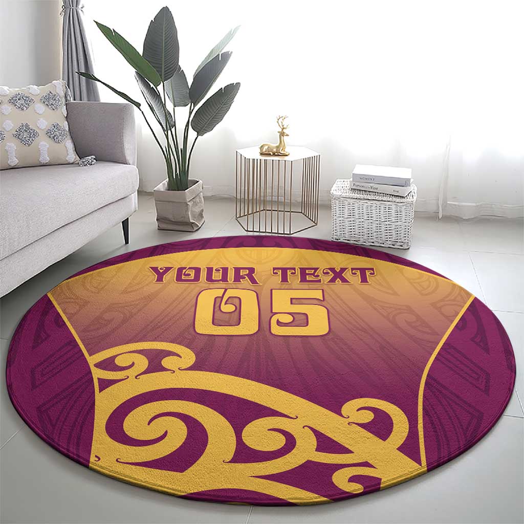 Custom Waiuku College Round Carpet Maori Koru Pattern LT05 - Polynesian Pride
