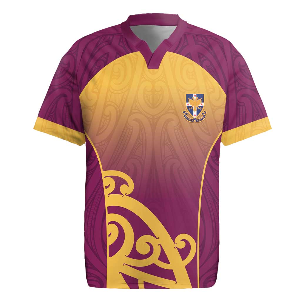 Custom Waiuku College Rugby Jersey Maori Koru Pattern