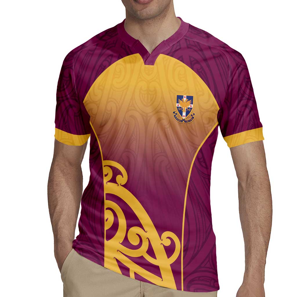 Custom Waiuku College Rugby Jersey Maori Koru Pattern