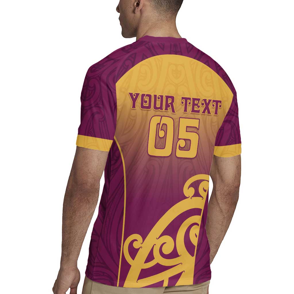 Custom Waiuku College Rugby Jersey Maori Koru Pattern