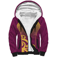 Custom Waiuku College Sherpa Hoodie Maori Koru Pattern LT05 Unisex Maroon - Polynesian Pride