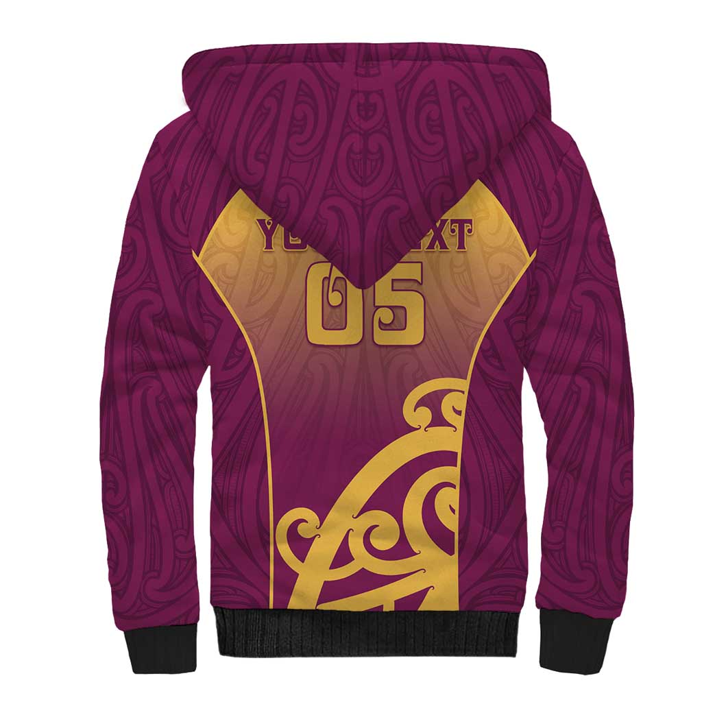 Custom Waiuku College Sherpa Hoodie Maori Koru Pattern LT05 - Polynesian Pride