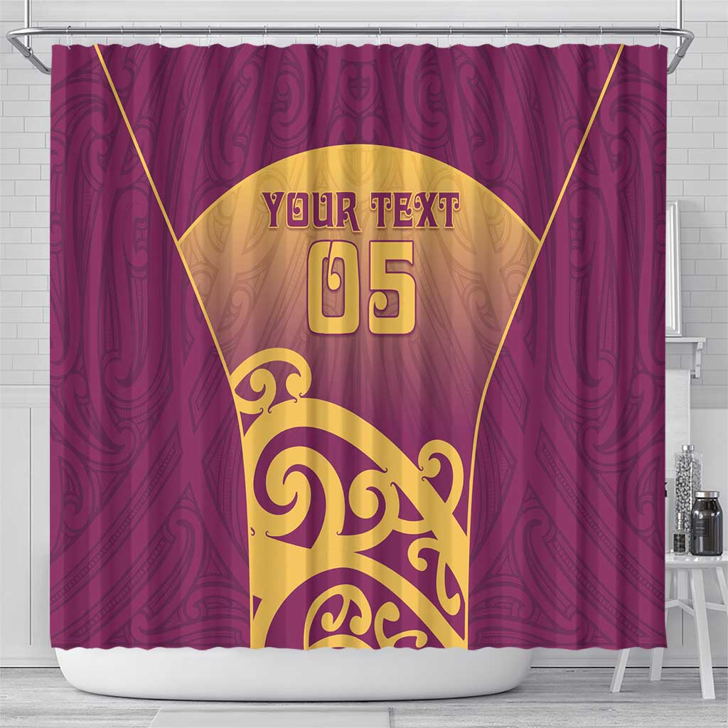 Custom Waiuku College Shower Curtain Maori Koru Pattern LT05 - Polynesian Pride
