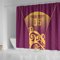 Custom Waiuku College Shower Curtain Maori Koru Pattern LT05 - Polynesian Pride