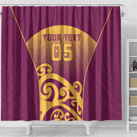 Custom Waiuku College Shower Curtain Maori Koru Pattern LT05 - Polynesian Pride