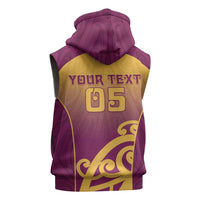 Custom Waiuku College Sleeveless Hoodie Maori Koru Pattern LT05 - Polynesian Pride