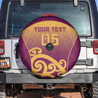 Custom Waiuku College Spare Tire Cover Maori Koru Pattern LT05 Maroon - Polynesian Pride