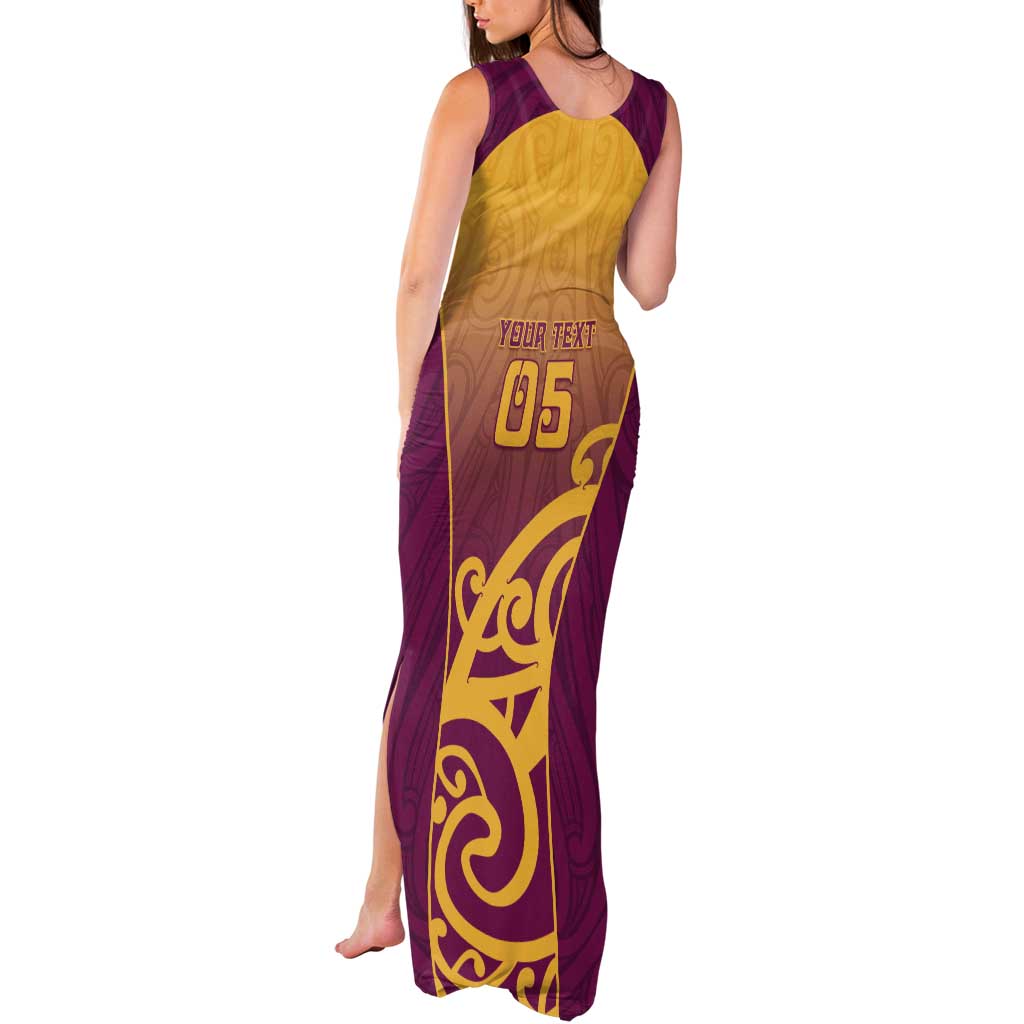 Custom Waiuku College Tank Maxi Dress Maori Koru Pattern LT05 - Polynesian Pride