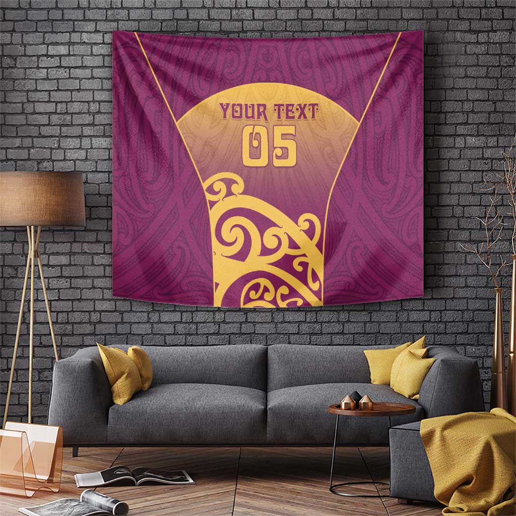 Custom Waiuku College Tapestry Maori Koru Pattern LT05 Maroon - Polynesian Pride
