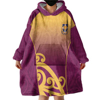 Custom Waiuku College Wearable Blanket Hoodie Maori Koru Pattern LT05 - Polynesian Pride