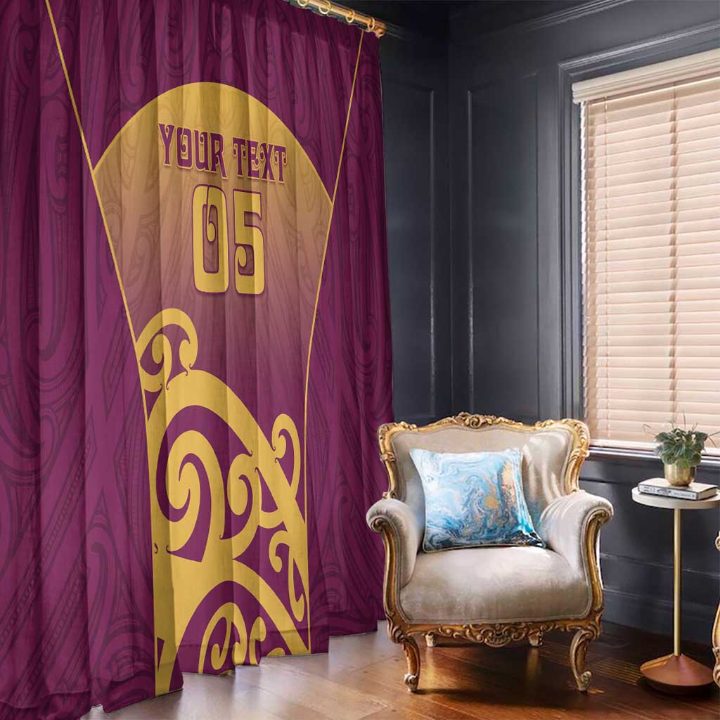 Custom Waiuku College Window Curtain Maori Koru Pattern