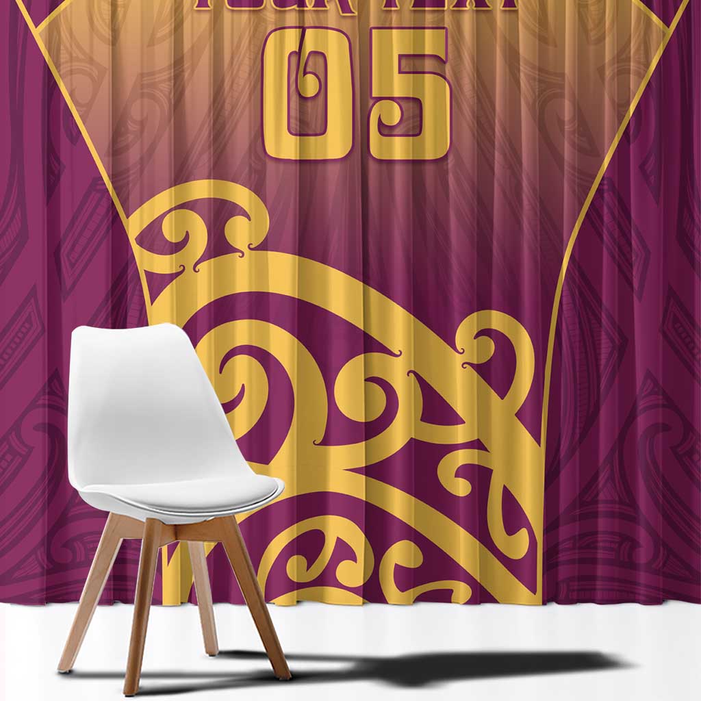Custom Waiuku College Window Curtain Maori Koru Pattern