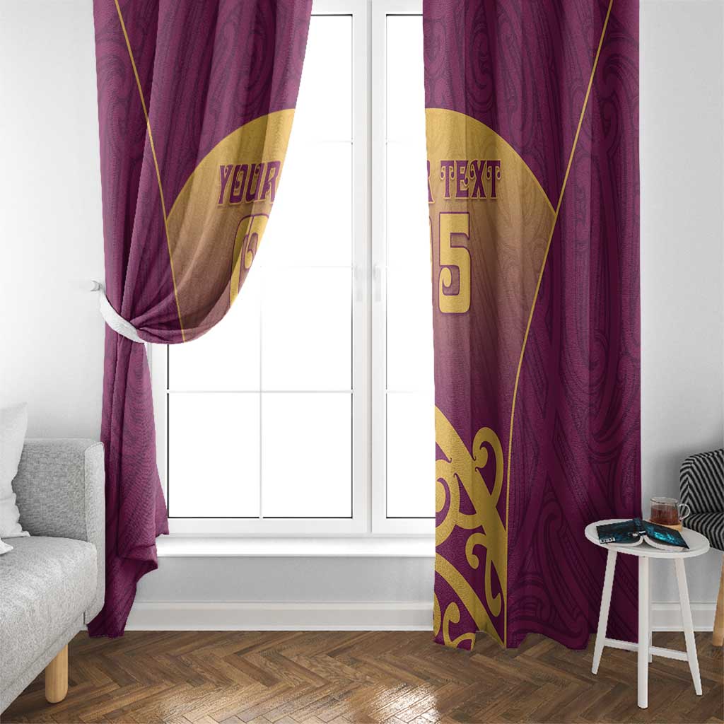 Custom Waiuku College Window Curtain Maori Koru Pattern