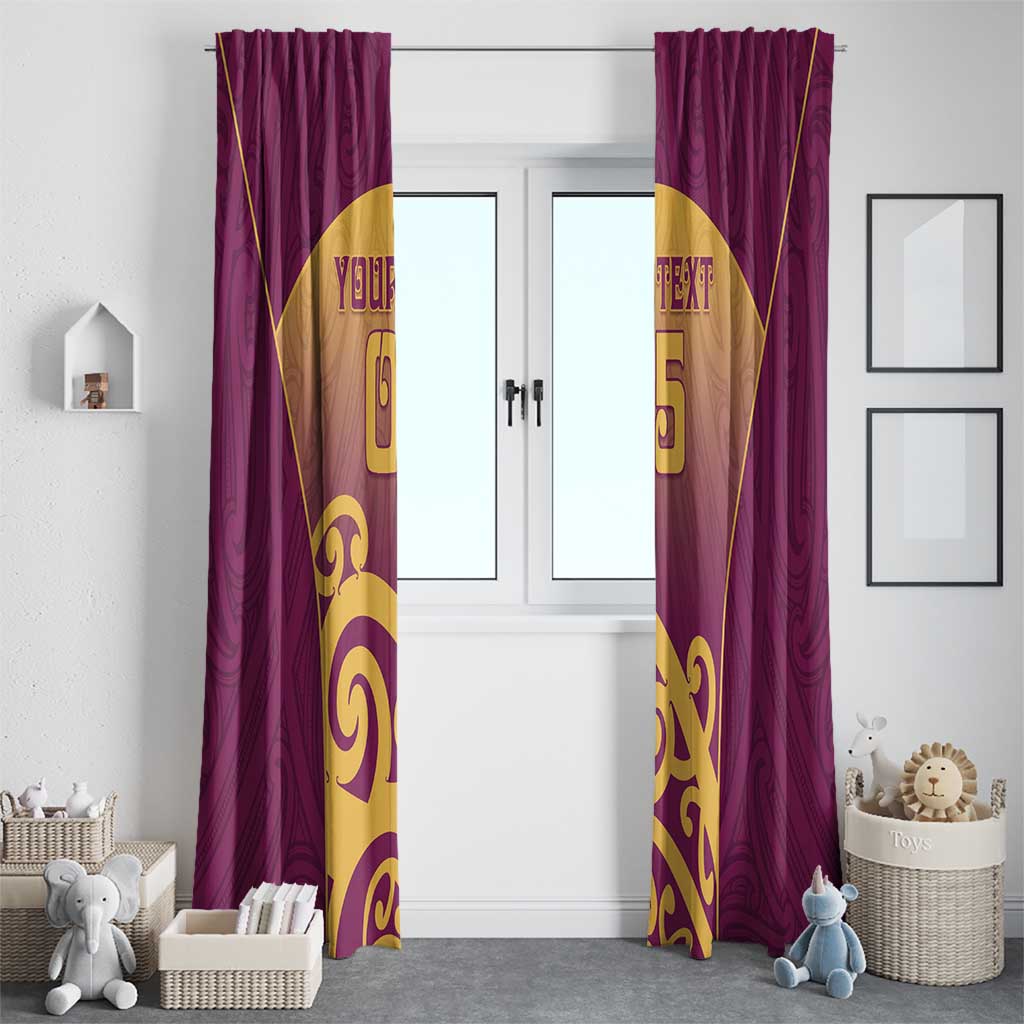 Custom Waiuku College Window Curtain Maori Koru Pattern