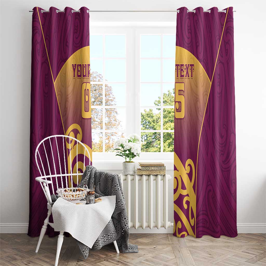 Custom Waiuku College Window Curtain Maori Koru Pattern
