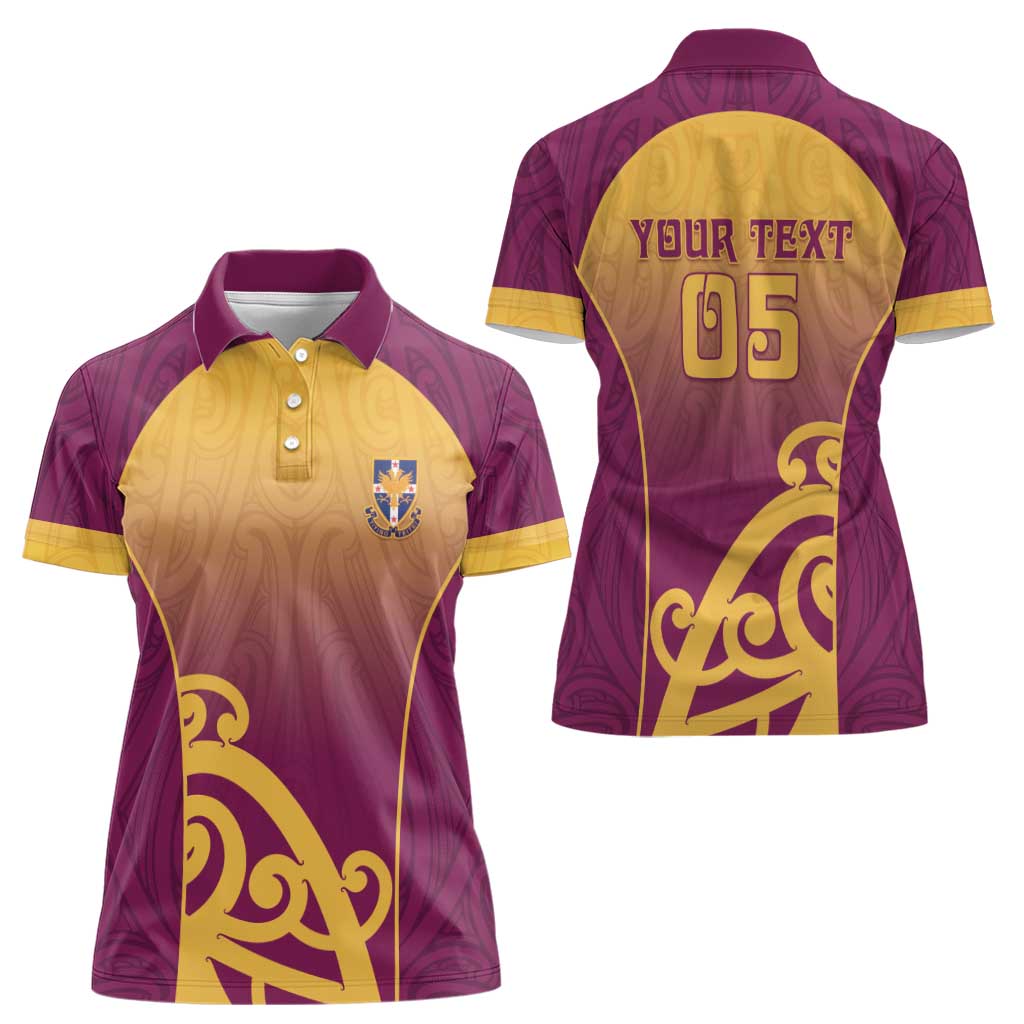 Custom Waiuku College Women Polo Shirt Maori Koru Pattern LT05 - Polynesian Pride