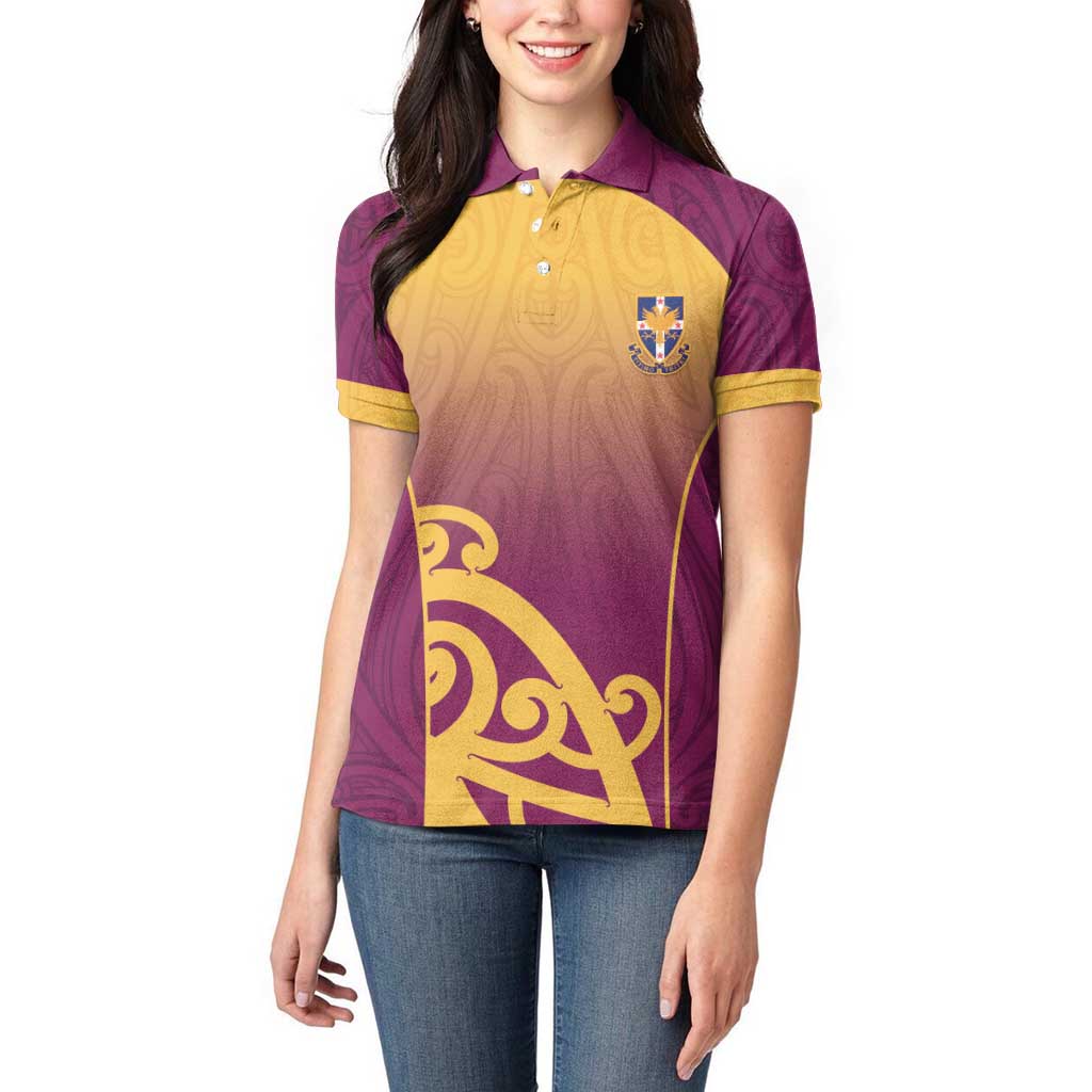 Custom Waiuku College Women Polo Shirt Maori Koru Pattern LT05 - Polynesian Pride