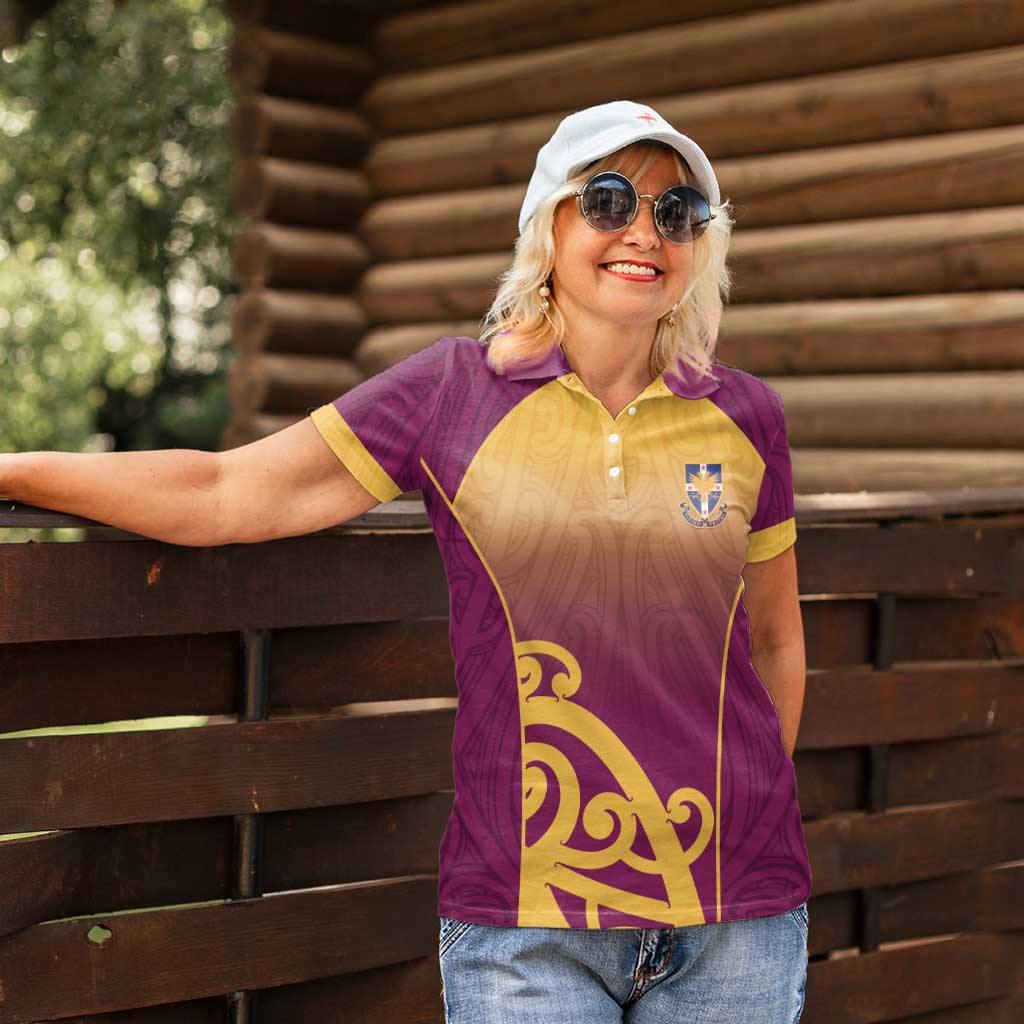 Custom Waiuku College Women Polo Shirt Maori Koru Pattern LT05 - Polynesian Pride