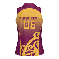 Custom Waiuku College Women Sleeveless Polo Shirt Maori Koru Pattern LT05 - Polynesian Pride