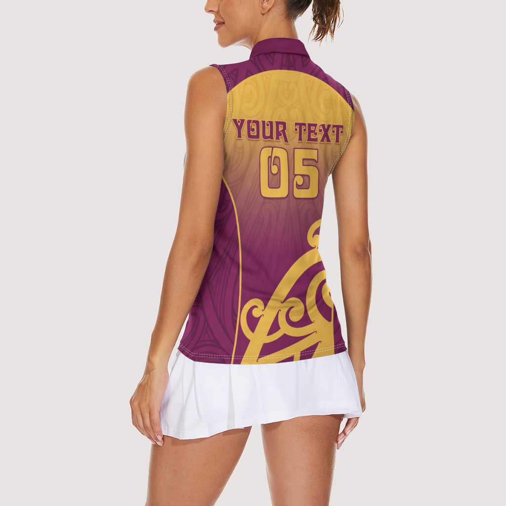 Custom Waiuku College Women Sleeveless Polo Shirt Maori Koru Pattern LT05 - Polynesian Pride