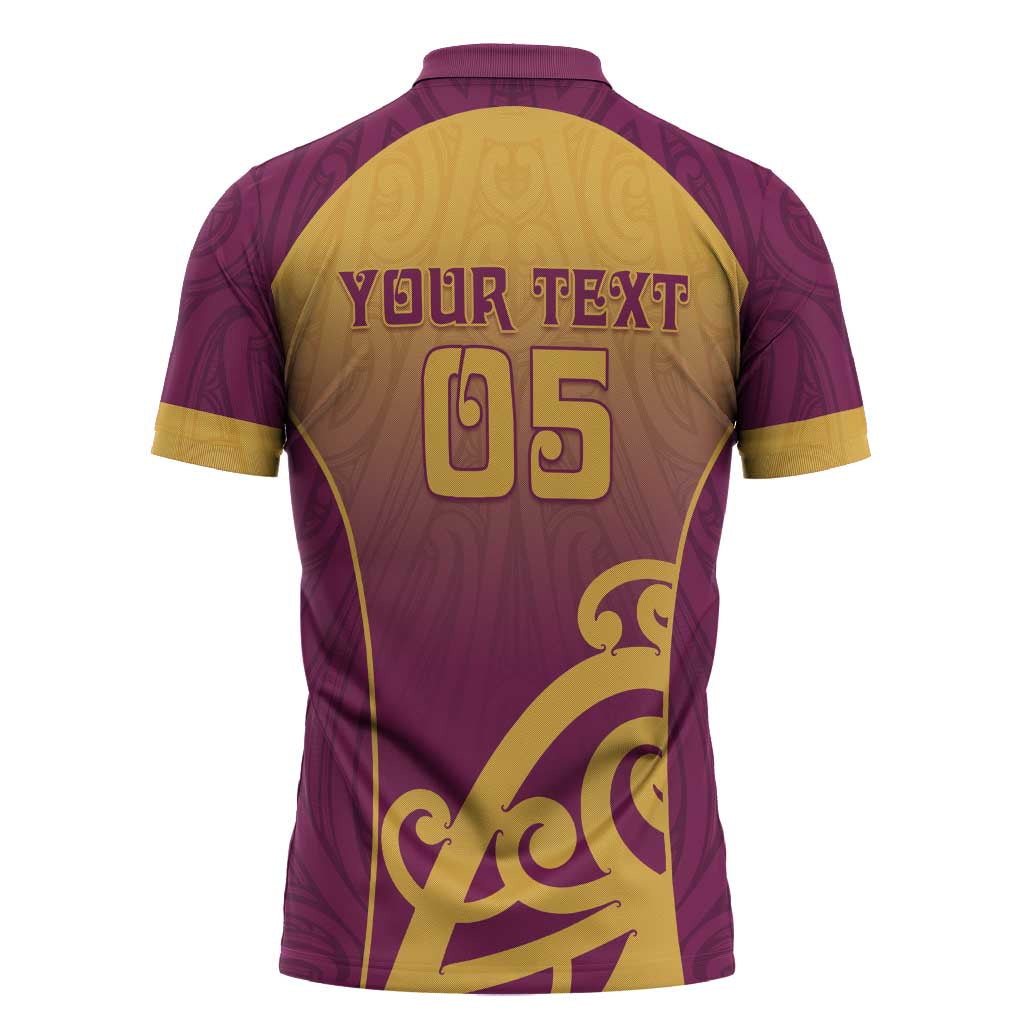 Custom Waiuku College Zipper Polo Shirt Maori Koru Pattern LT05 - Polynesian Pride