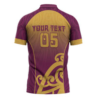 Custom Waiuku College Zipper Polo Shirt Maori Koru Pattern LT05 - Polynesian Pride