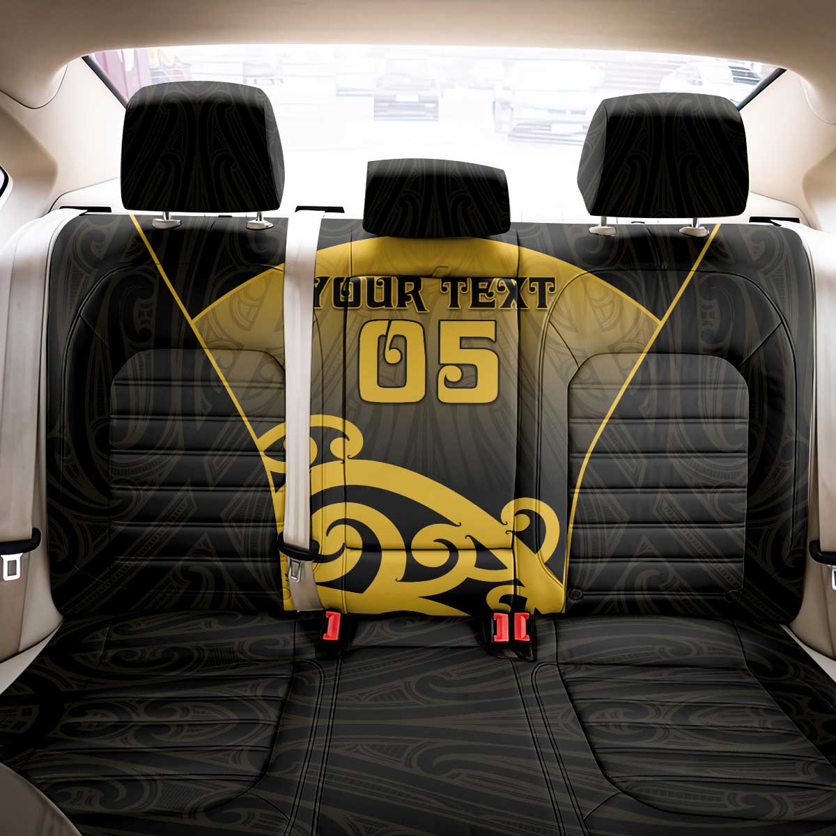 Custom Motueka High School Back Car Seat Cover Maori Koru Pattern LT05 - Polynesian Pride