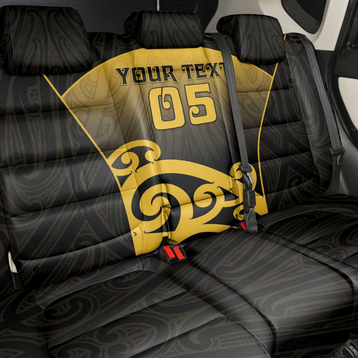 Custom Motueka High School Back Car Seat Cover Maori Koru Pattern LT05 - Polynesian Pride