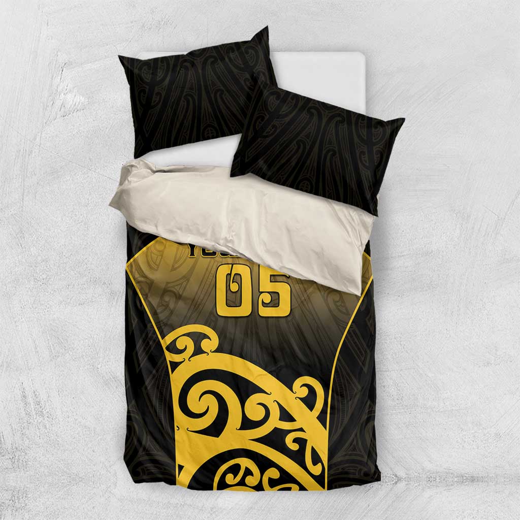 Custom Motueka High School Bedding Set Maori Koru Pattern LT05 US Twin 172cm x 218cm Black - Polynesian Pride