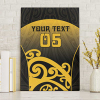 Custom Motueka High School Canvas Wall Art Maori Koru Pattern LT05 Without Frame Black - Polynesian Pride
