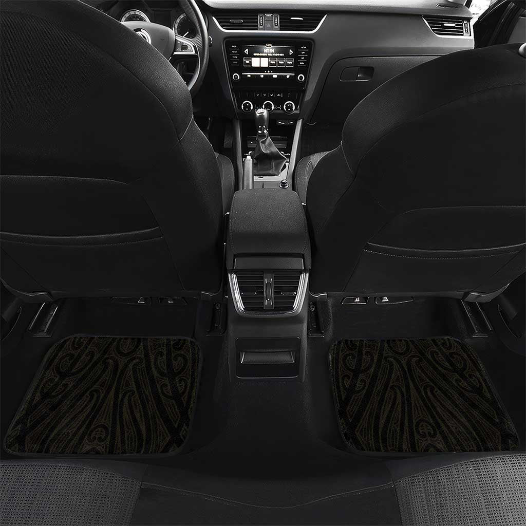 Custom Motueka High School Car Mats Maori Koru Pattern LT05 Set 2pcs - Back Black - Polynesian Pride
