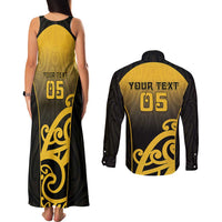 Custom Motueka High School Couples Matching Tank Maxi Dress and Long Sleeve Button Shirt Maori Koru Pattern LT05 - Polynesian Pride