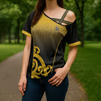 Custom Motueka High School Cross Shoulder Shirt Maori Koru Pattern LT05 - Polynesian Pride