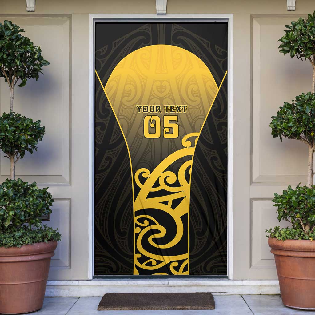 Custom Motueka High School Door Cover Maori Koru Pattern LT05 Black - Polynesian Pride