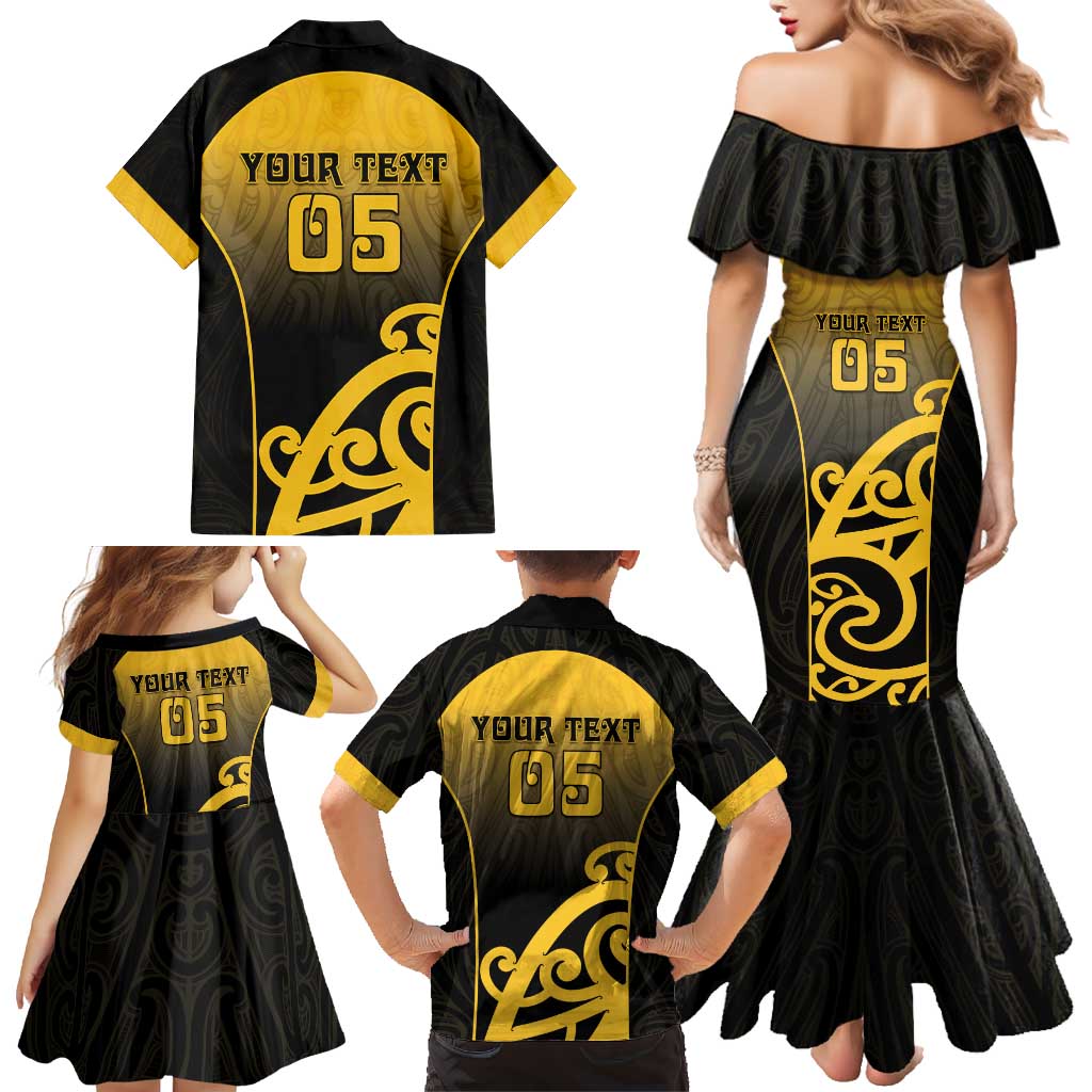 Custom Motueka High School Family Matching Mermaid Dress and Hawaiian Shirt Maori Koru Pattern