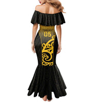 Custom Motueka High School Family Matching Mermaid Dress and Hawaiian Shirt Maori Koru Pattern