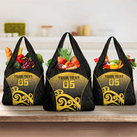 Custom Motueka High School Grocery Bag Maori Koru Pattern LT05 3-pack One Size Black - Polynesian Pride