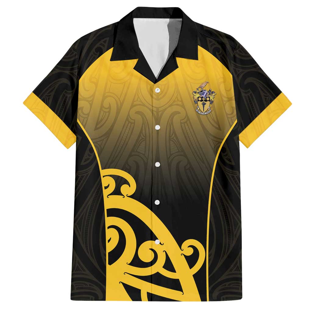 Custom Motueka High School Hawaiian Shirt Maori Koru Pattern LT05 Black - Polynesian Pride