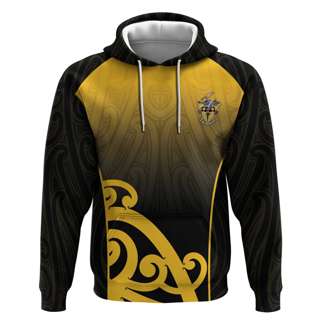 Custom Motueka High School Hoodie Maori Koru Pattern LT05 Pullover Hoodie Black - Polynesian Pride