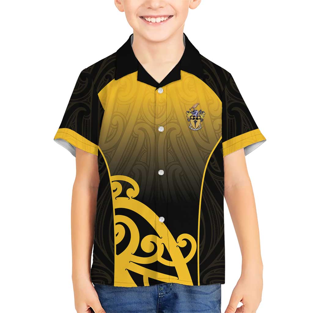 Custom Motueka High School Kid Hawaiian Shirt Maori Koru Pattern