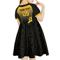 Custom Motueka High School Kid Short Sleeve Dress Maori Koru Pattern LT05 - Polynesian Pride