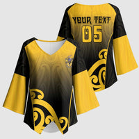 Custom Motueka High School Kimono Sleeve Blouse Maori Koru Pattern LT05 - Polynesian Pride