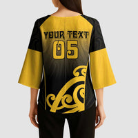Custom Motueka High School Kimono Sleeve Blouse Maori Koru Pattern LT05 - Polynesian Pride