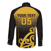 Custom Motueka High School Long Sleeve Button Shirt Maori Koru Pattern LT05 - Polynesian Pride